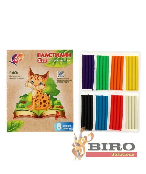 Pastă de modelat ZOO, 8 culori x 15 gr.